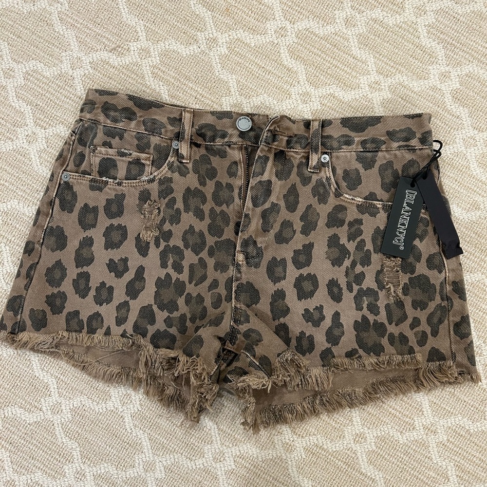 NWT Blank Denim leopard print shorts